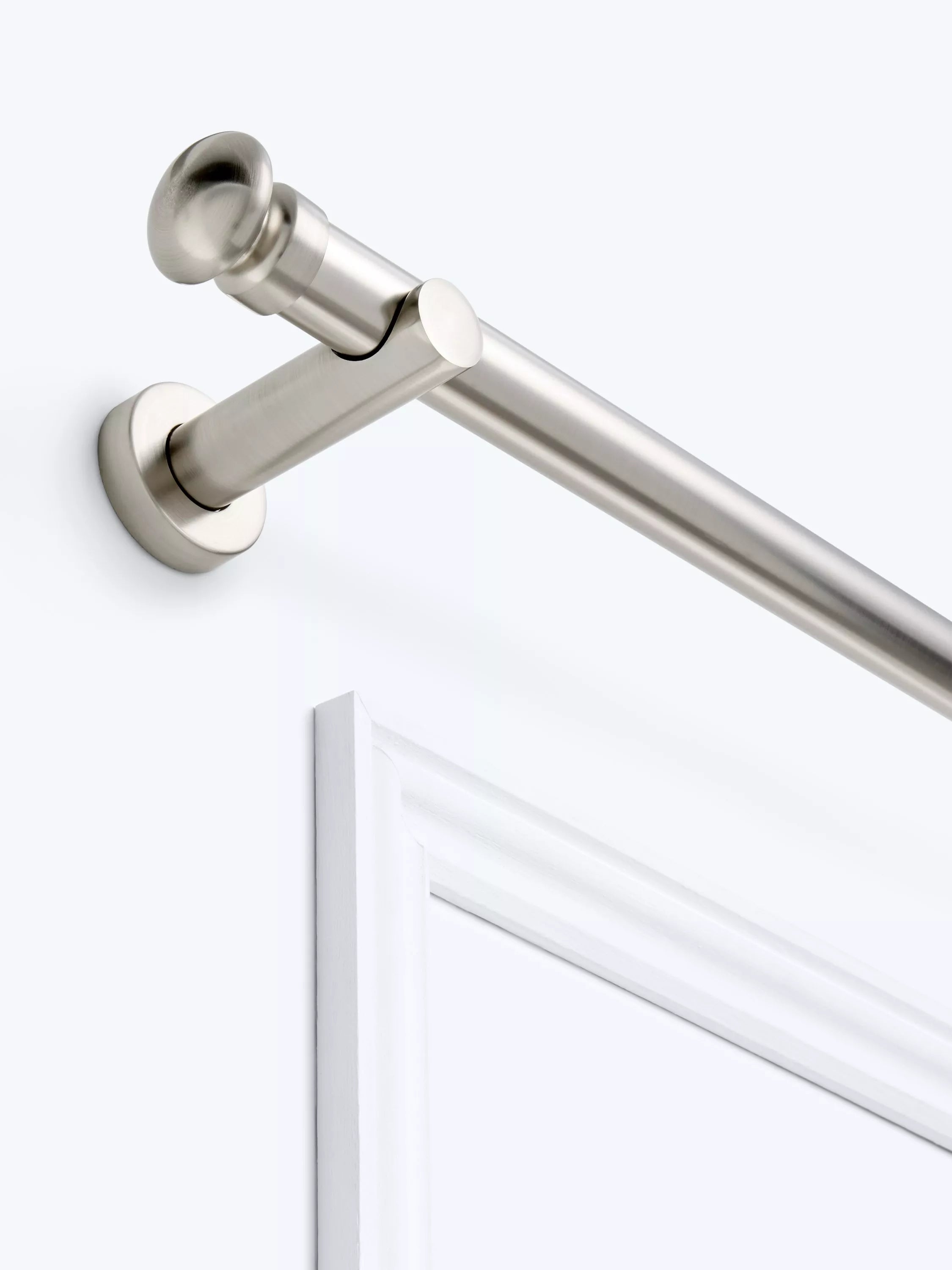 John Lewis Fixed Eyelet Metal Curtain Pole Kit with Small Cap Finial, 28mm