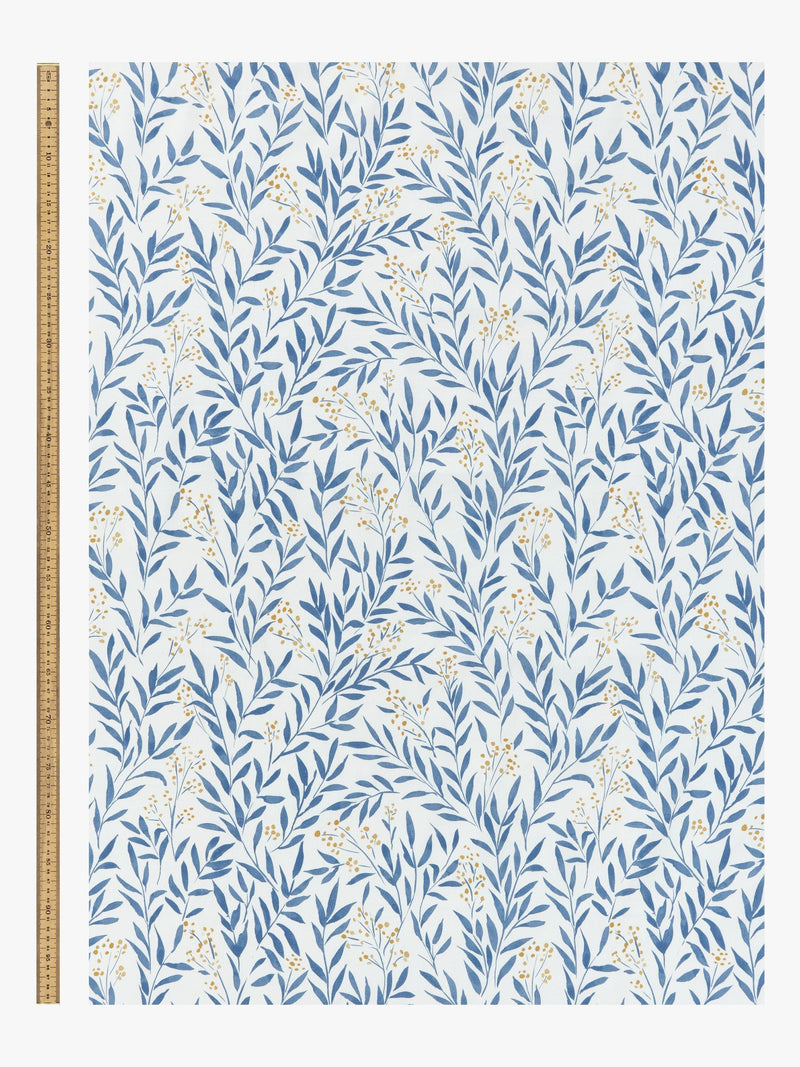 John Lewis Tansy blackout roman blind blue floral, UK version