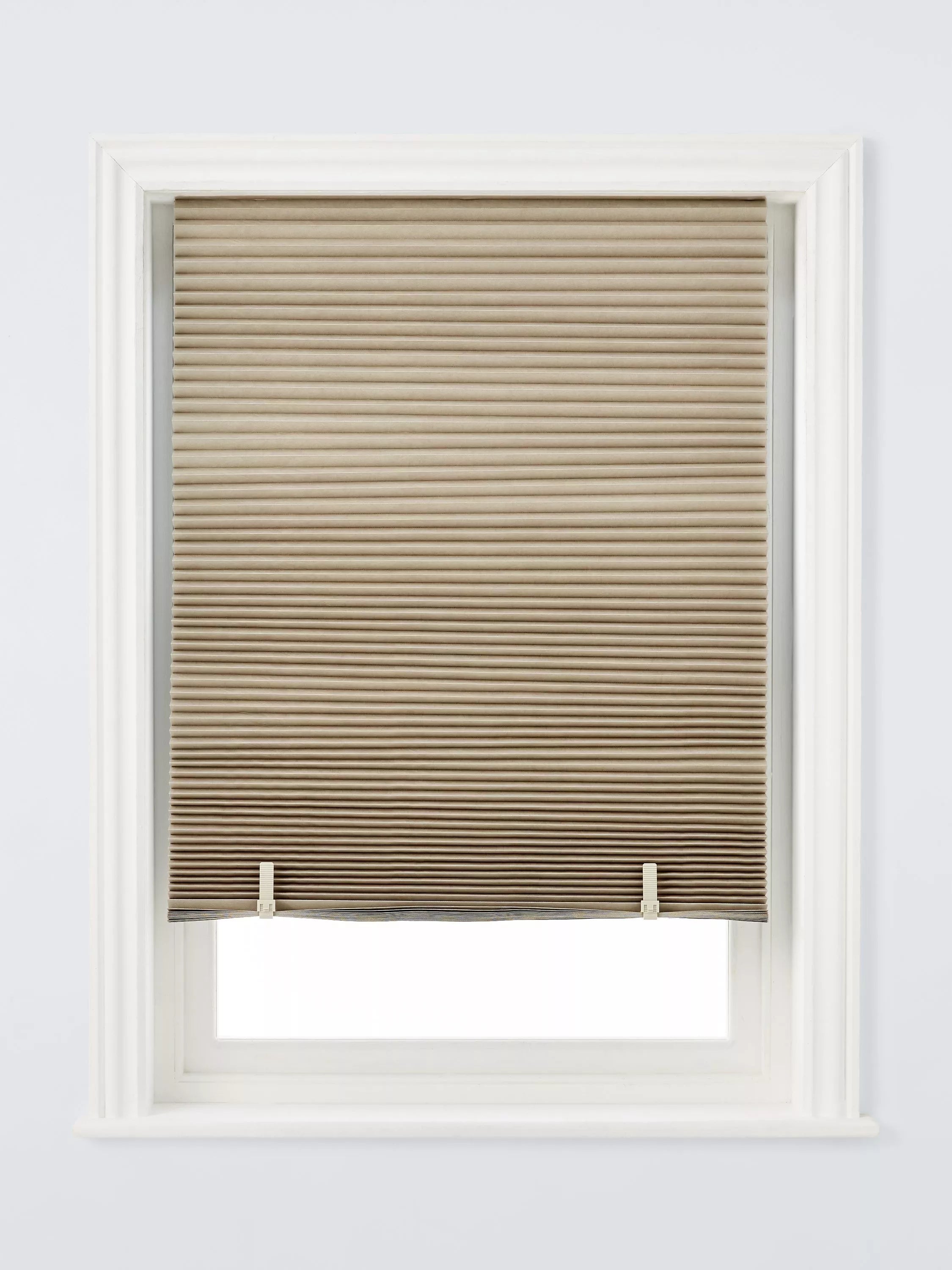 John Lewis Cordless Pleated Blackout Roller Blind, Natural, W122 x Drop 190cm