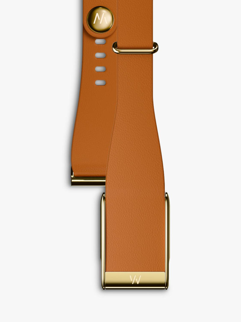 WHOOP LeatherLuxe narrow band strap brown (British brand)