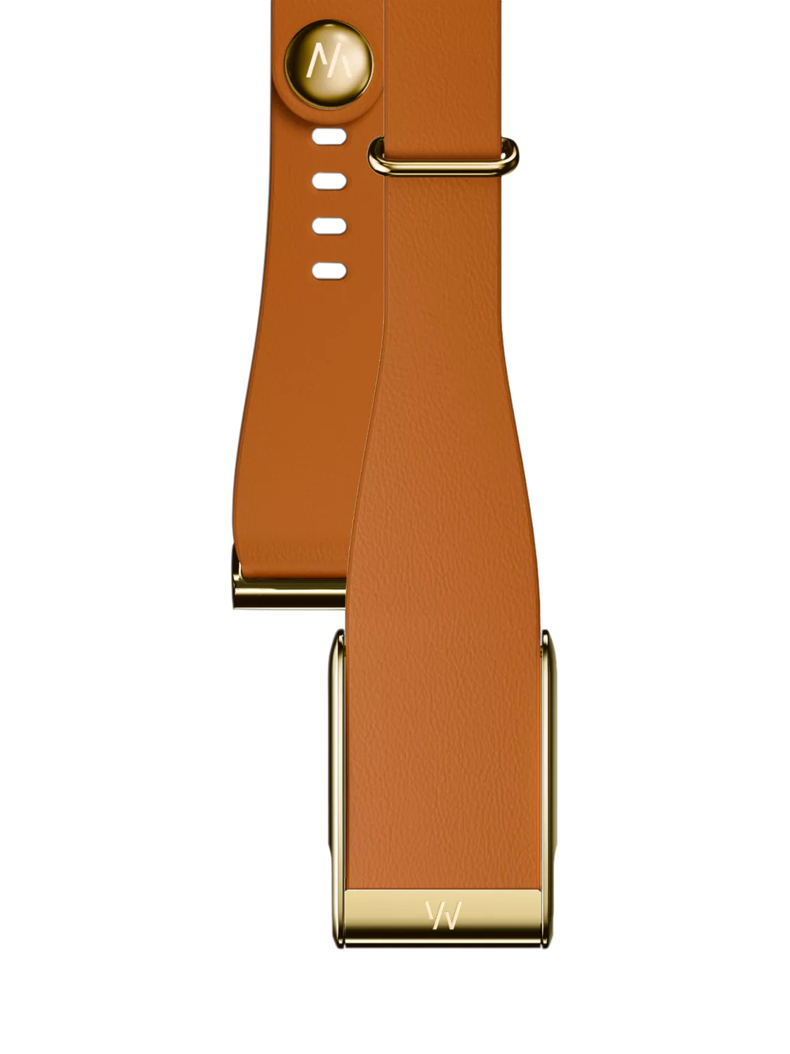 WHOOP LeatherLuxe Narrow MG Band Strap, Camel/Gold, L