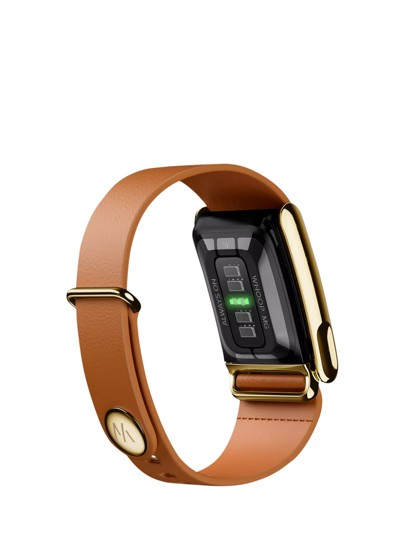 WHOOP LeatherLuxe narrow band strap brown (British brand)