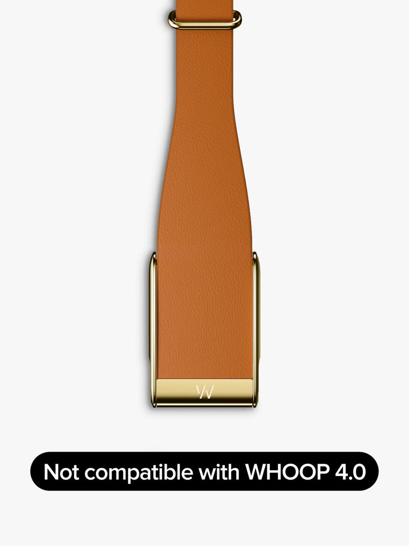 WHOOP LeatherLuxe narrow band strap brown (British brand)