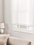 John Lewis Linen Rich Cordless Sheer Roller Blind, White, W120 x Drop 160cm