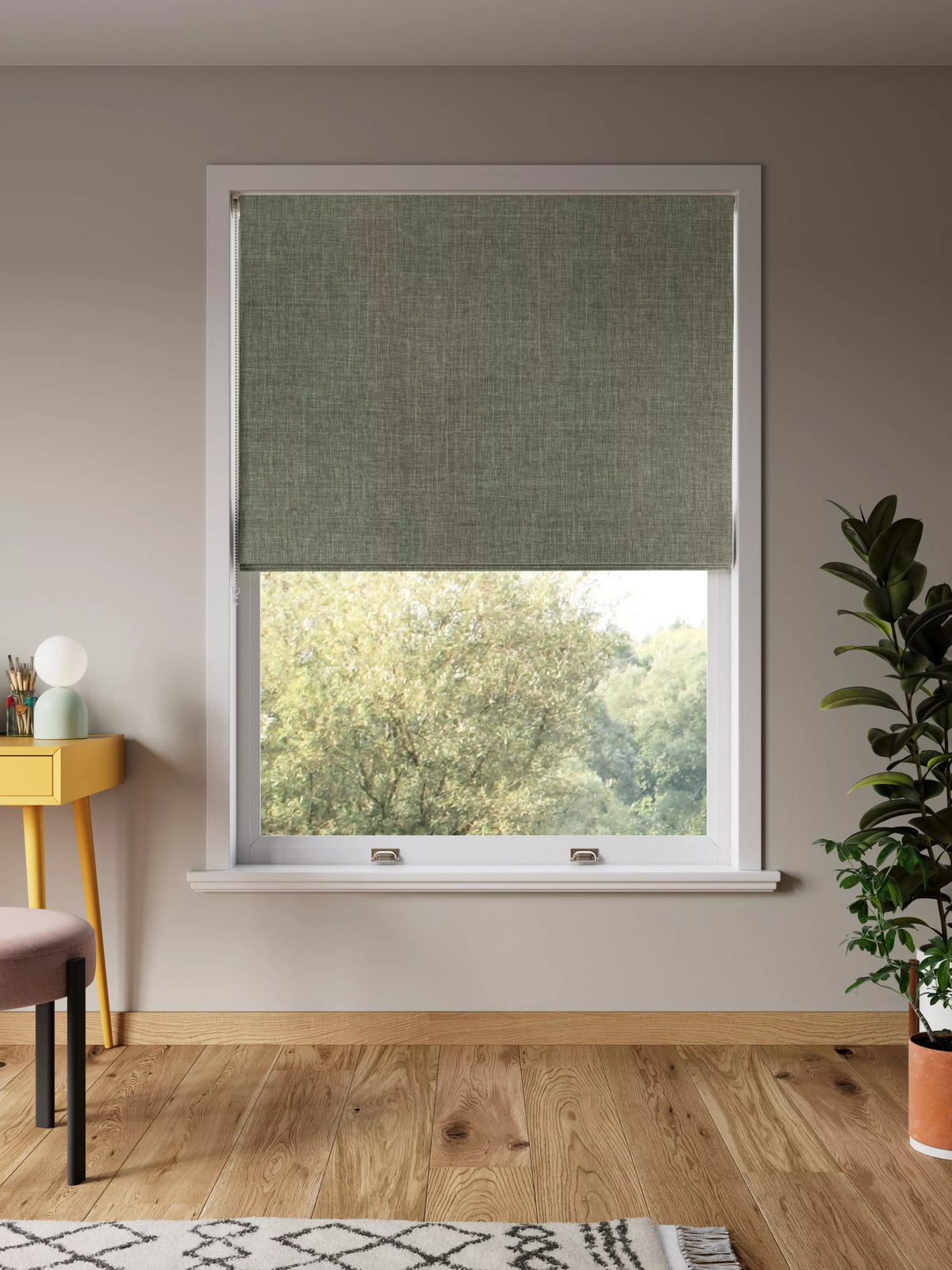 John Lewis Textured Weave Blackout Roman Blind 120x140cm - British product