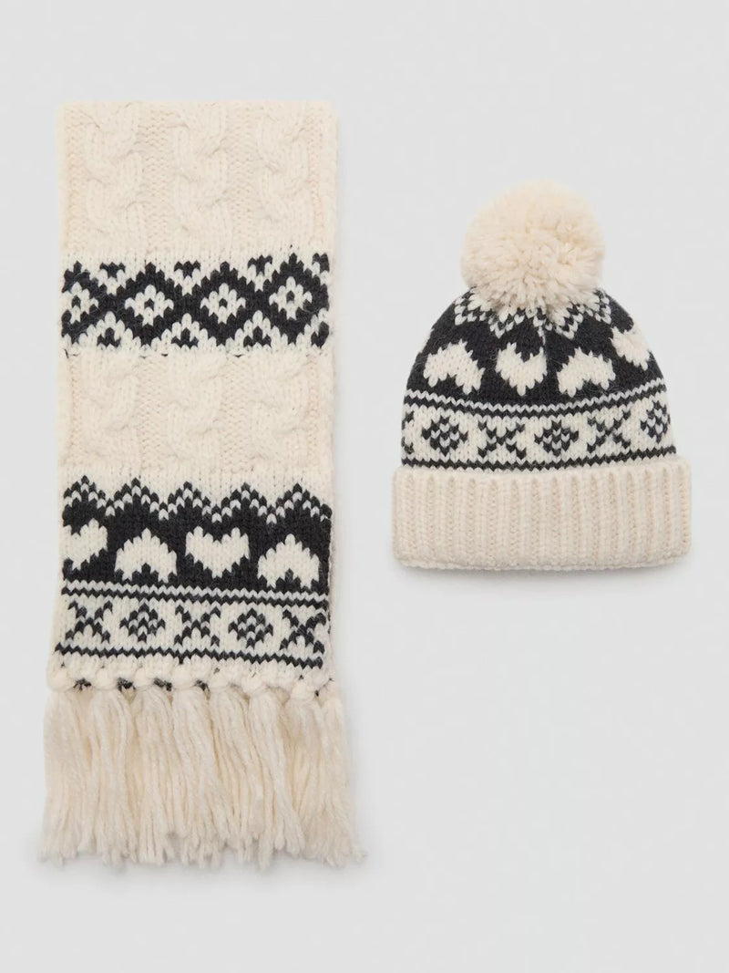 Mango kids bobble hat light beige, UK version