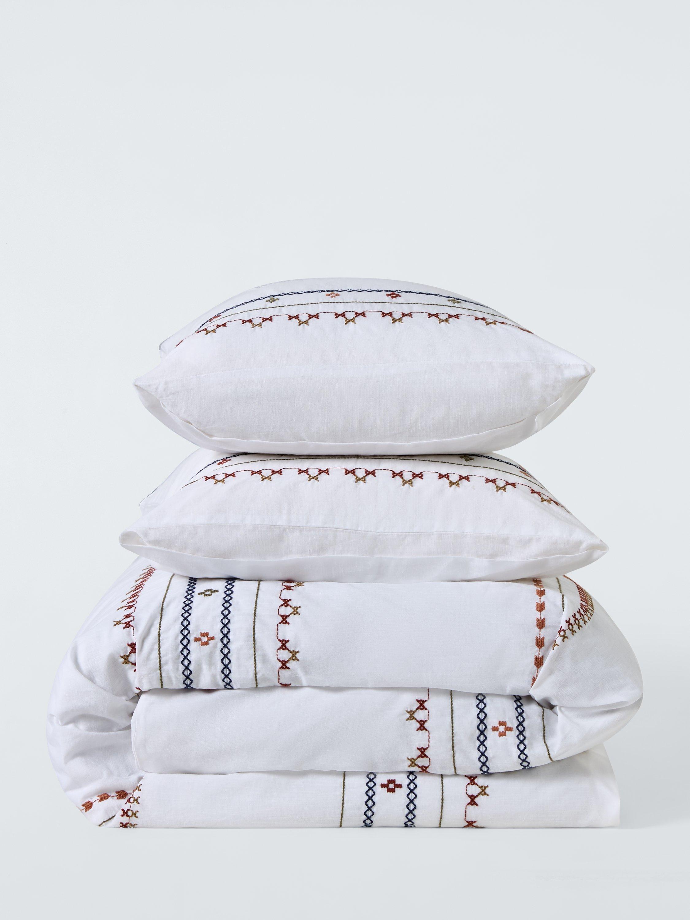 John Lewis embroidered geometric duvet cover set single (British brand)