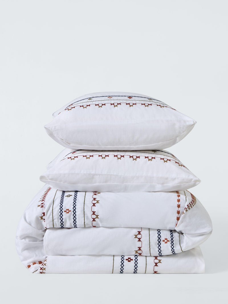 John Lewis embroidered geometric duvet cover set single (British brand)