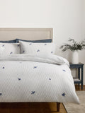 John Lewis duvet cover set Stanton pure cotton embroidered percale double, imported from the UK