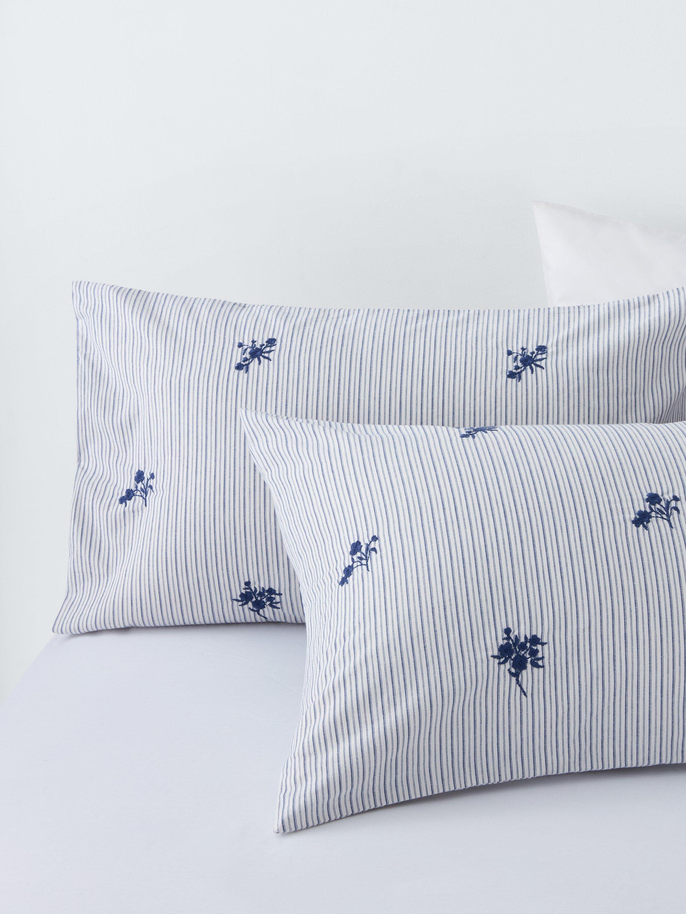 John Lewis duvet cover set Stanton pure cotton embroidered percale double, imported from the UK