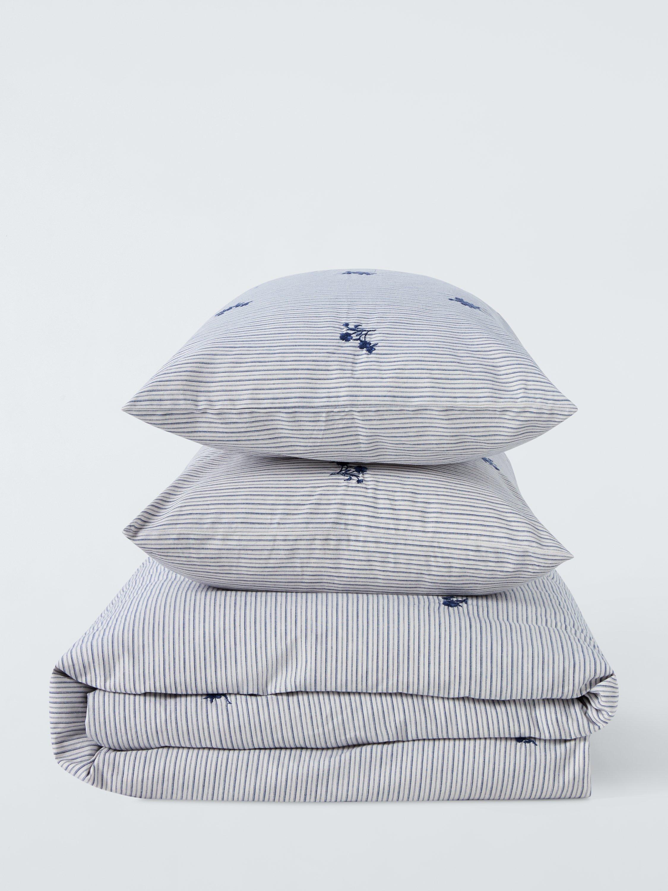 John Lewis duvet cover set Stanton pure cotton embroidered percale double, imported from the UK