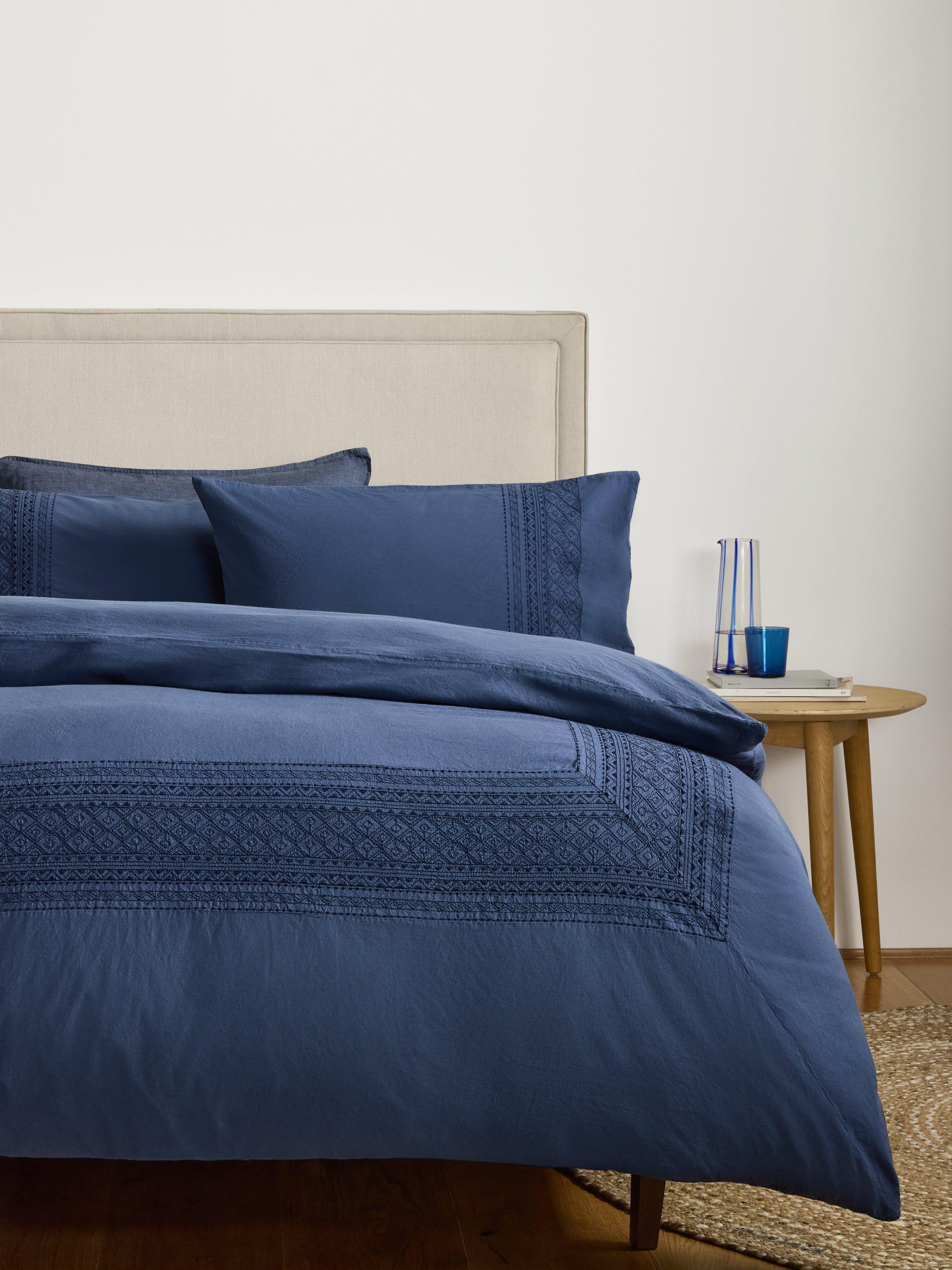 John Lewis Zia stonewash cotton percale duvet cover set double (British brand)