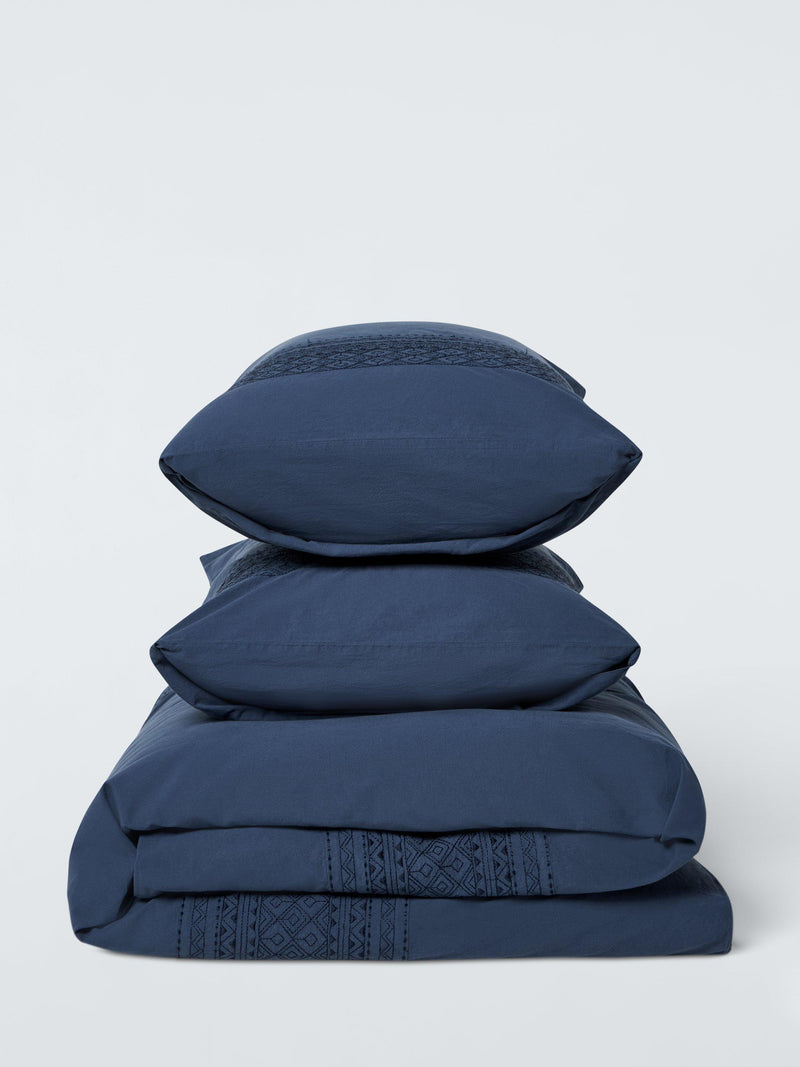 John Lewis Zia stonewash cotton percale duvet cover set double (British brand)