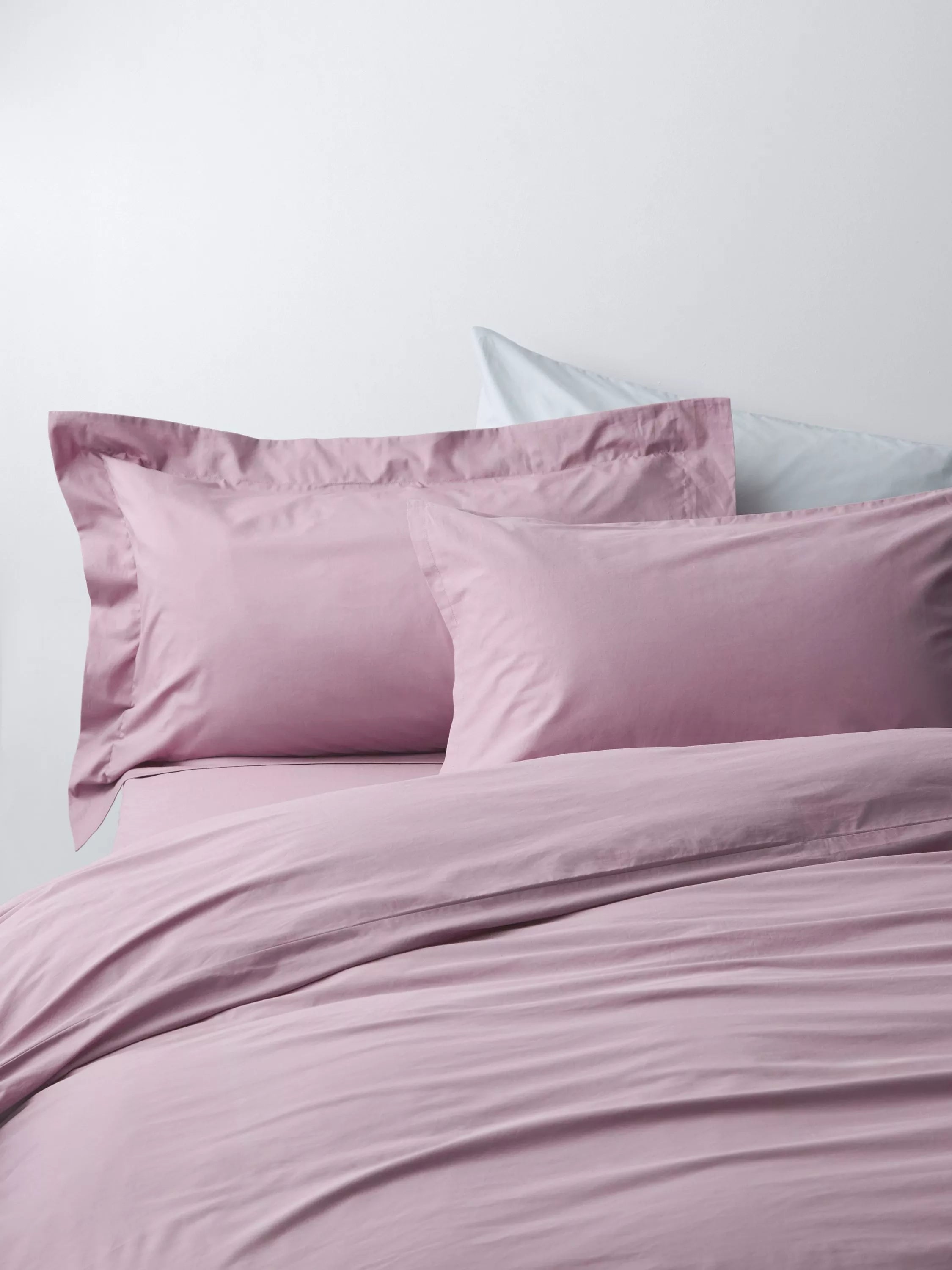 John Lewis Pure Cotton Percale Pair Standard Pillowcase, Mauve