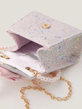 Monsoon kids' bow glitter bag in pink, UK version