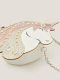 Monsoon kids' pearl unicorn crossbody bag, imported from the UK