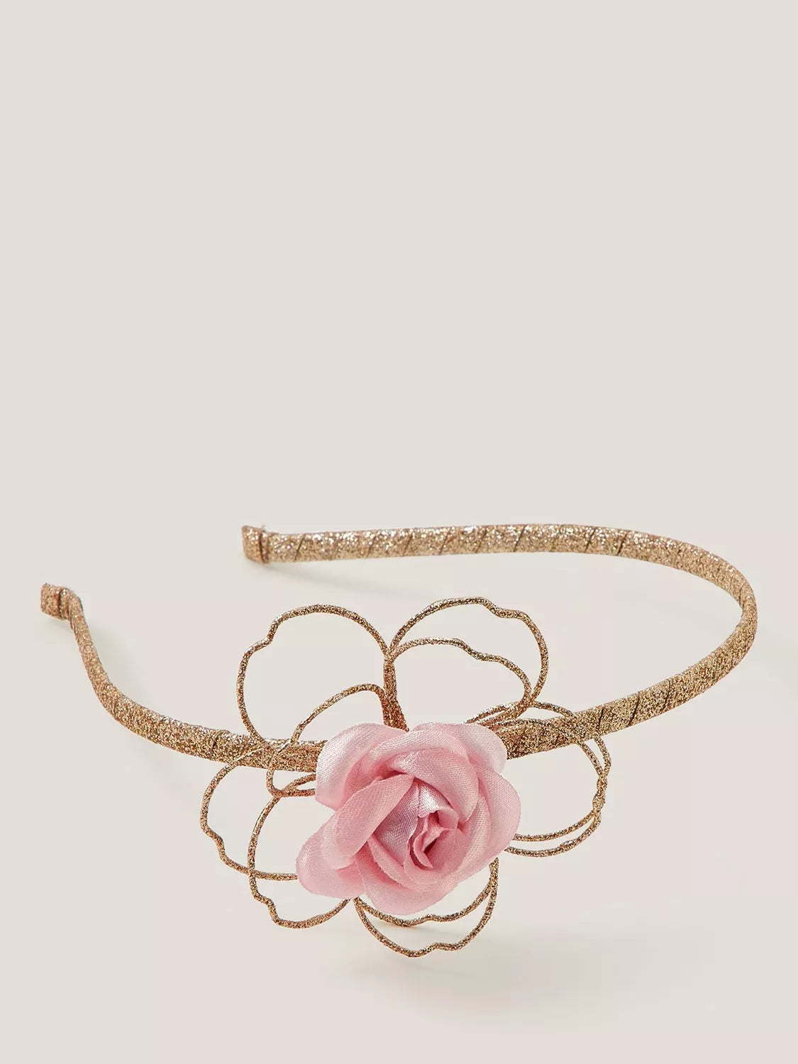 Monsoon rose glitter headband for kids, imported from the UK