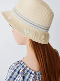 John Lewis kids paper straw trilby hat natural multi (British brand)