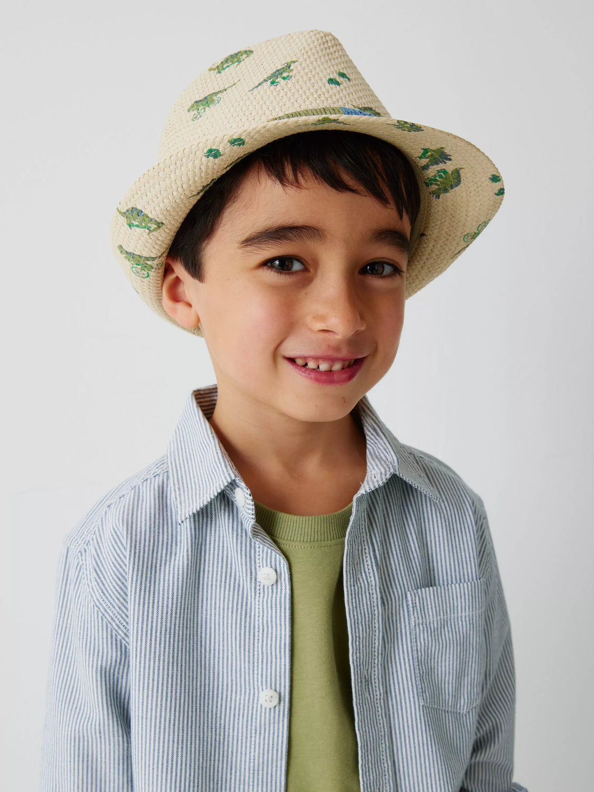 John Lewis kids dinosaur straw hat natural multi, imported from the UK