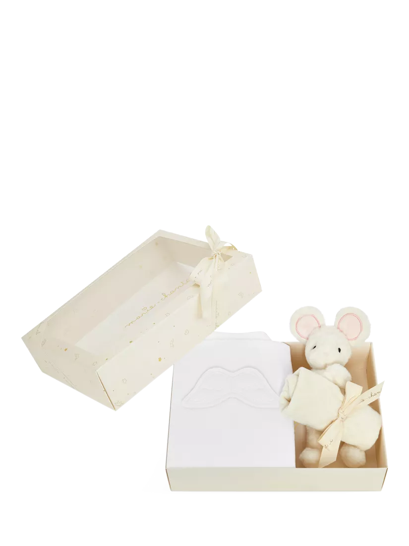 Marie-Chantal white velour angel wing gift set UK version