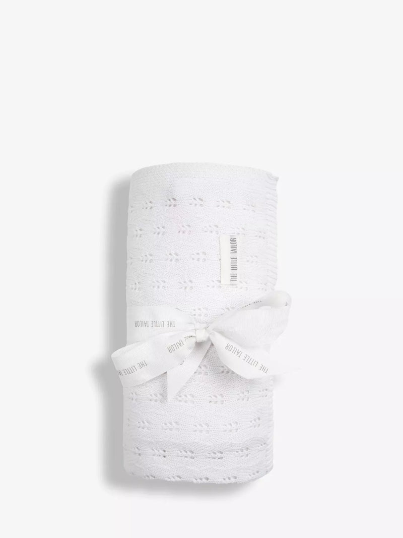 The Little Tailor Baumwoll-Babydecke mit Lochmuster, Pink