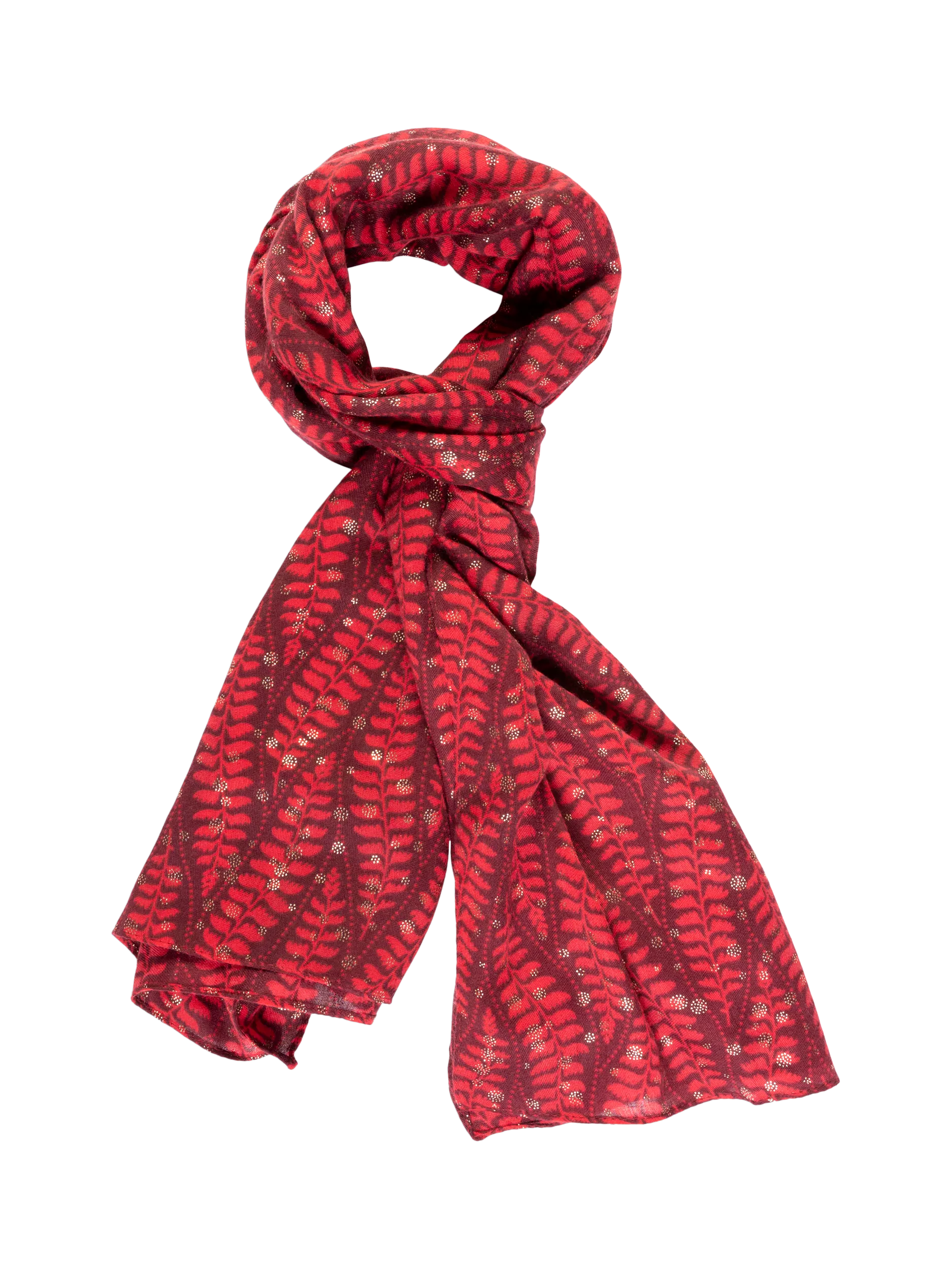 chesca Fern Scarf in Ruby oversized rectangular scarf (British brand)