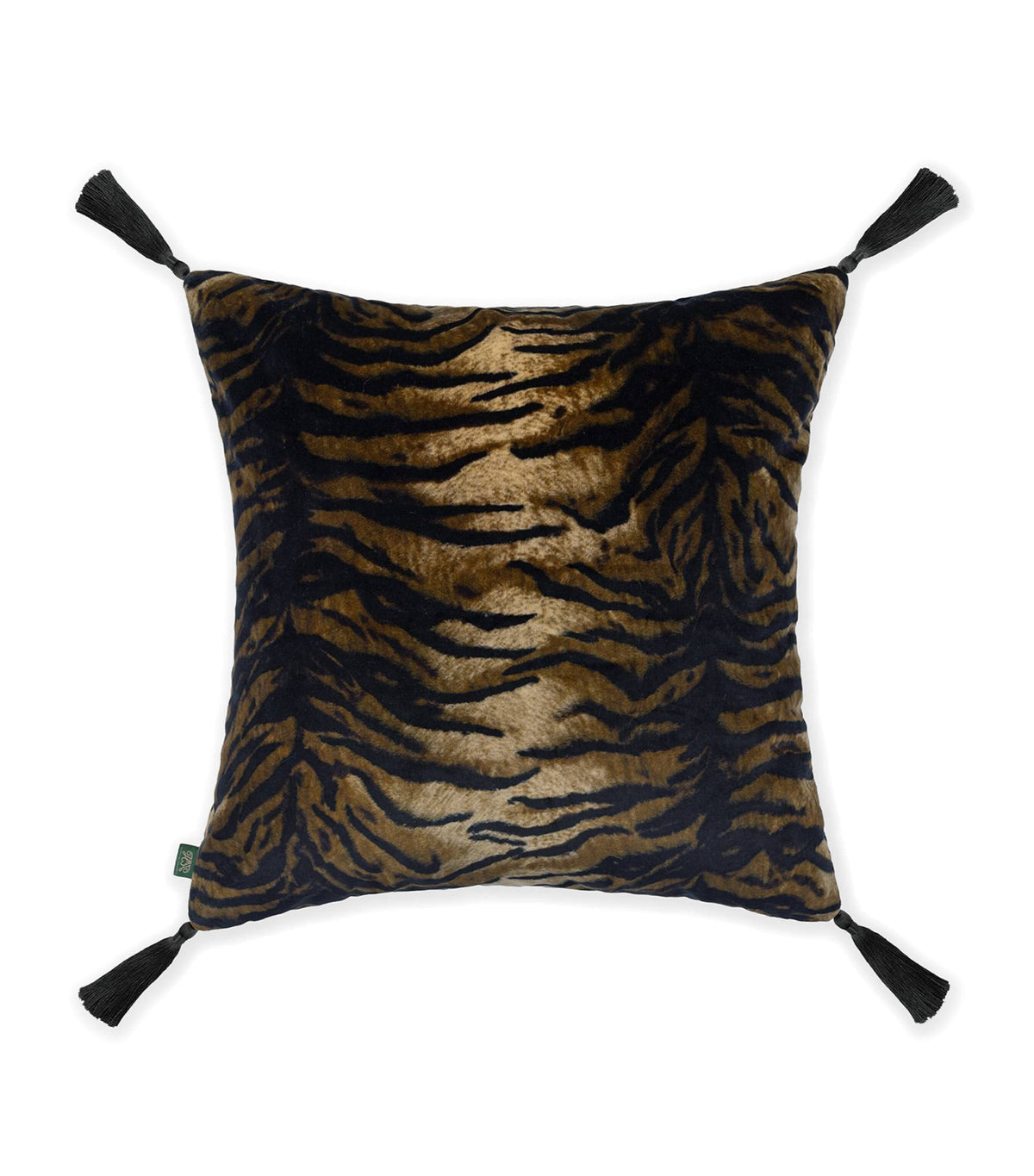 House of Hackney Jacquard Wild Saber Tassel Cushion with leopard print 60cm x 60cm, UK version