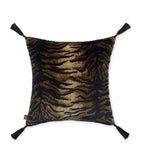 House of Hackney Jacquard Wild Saber Tassel Cushion with leopard print 60cm x 60cm, UK version