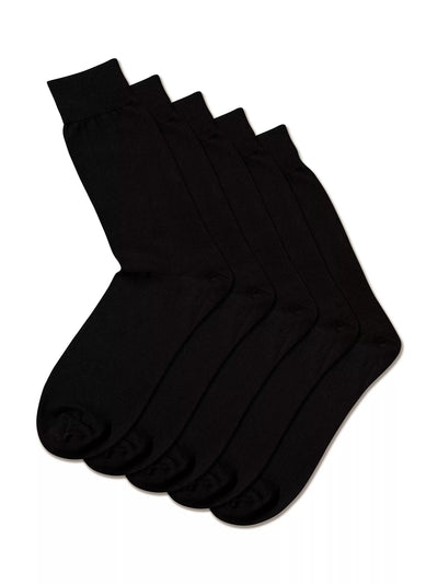 John Lewis Charles Tyrwhitt Cotton Rich Crew Socks, Pack of 5, Black- Buy online at McGrocer