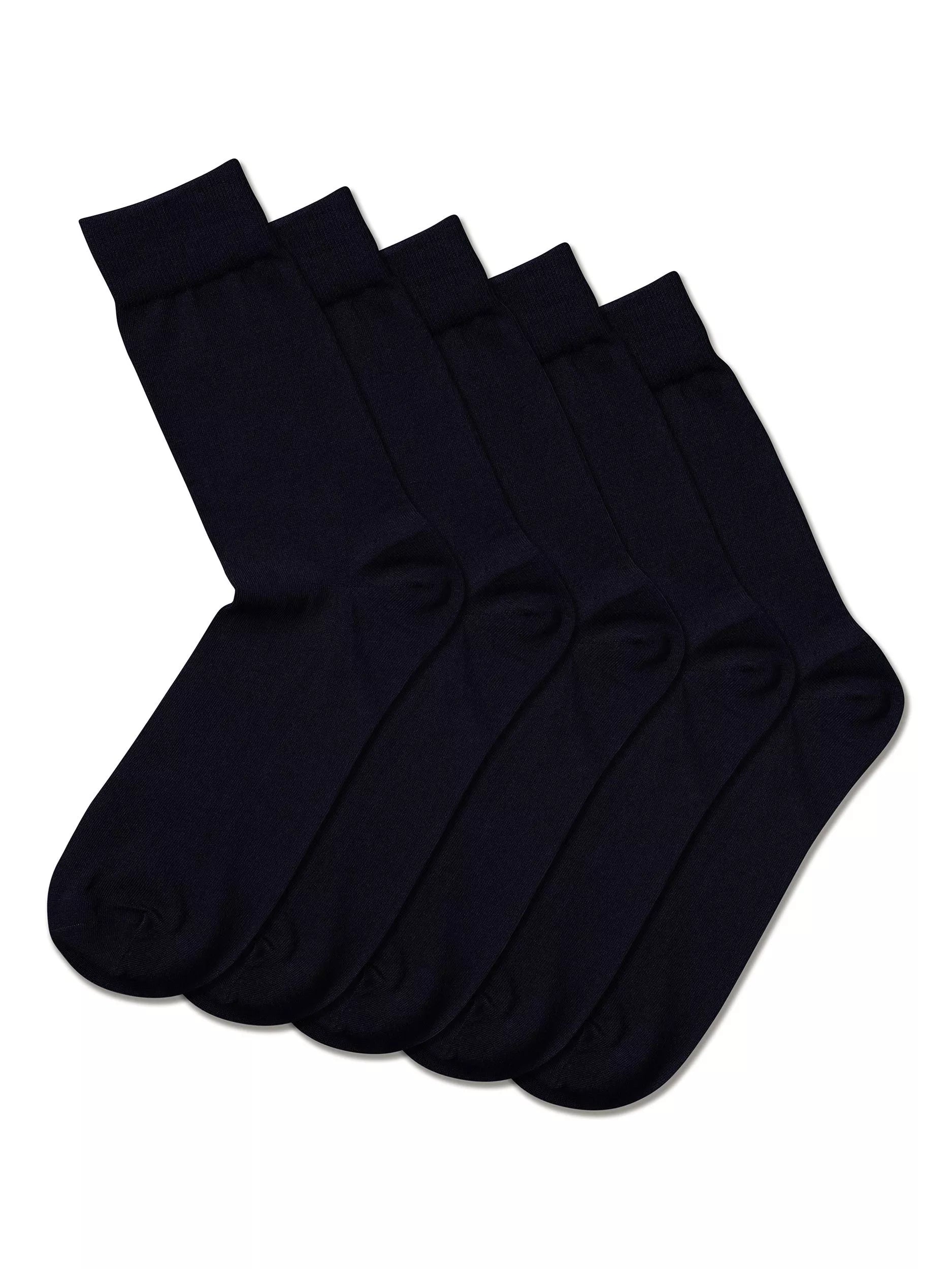 Charles Tyrwhitt cotton rich crew socks 5 pack navy (British brand)