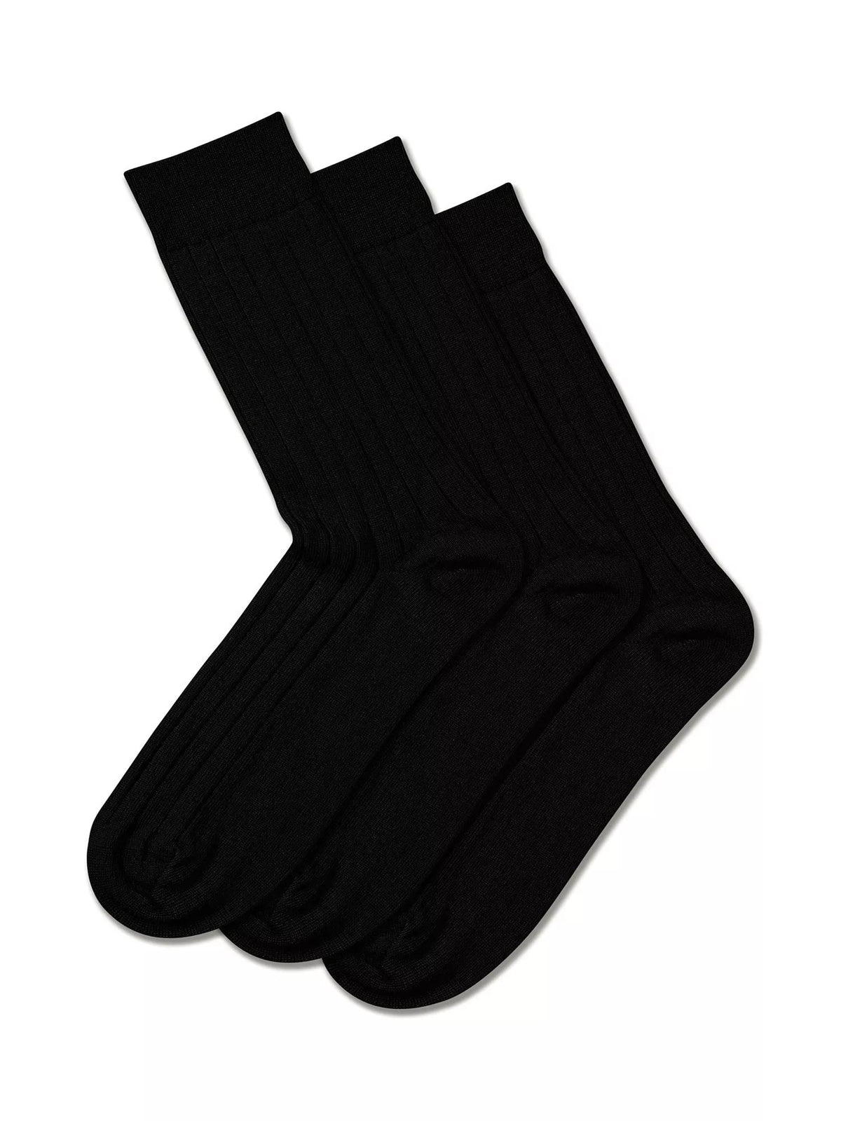 Charles Tyrwhitt merino wool blend crew socks pack of 3 black, UK version