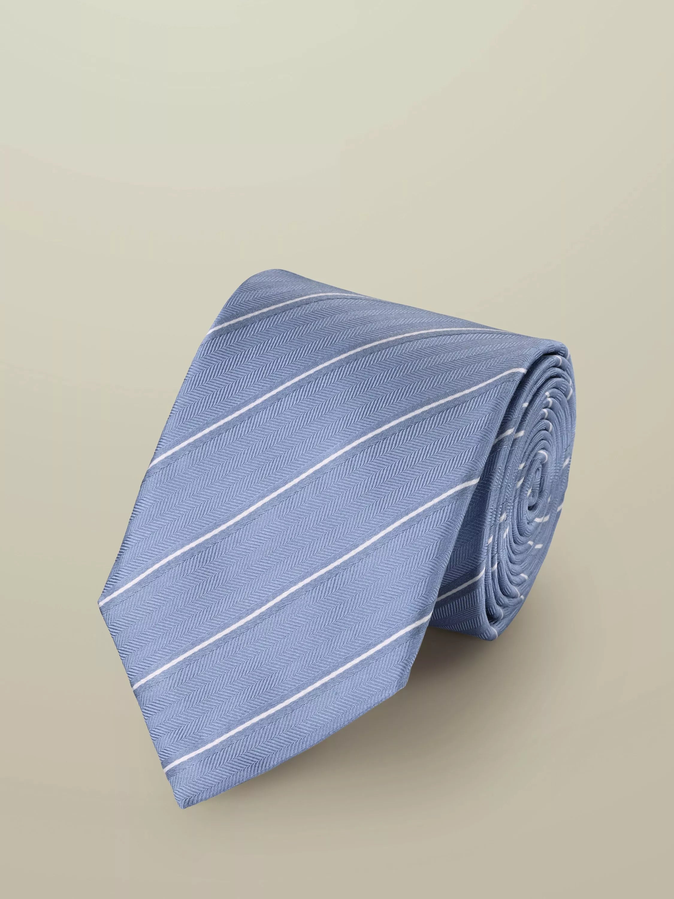 Charles Tyrwhitt striped silk tie sky blue - British product