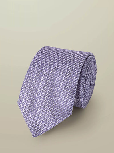 John Lewis Charles Tyrwhitt Textured Silk Tie Lilac Purple- Buy online at McGrocer