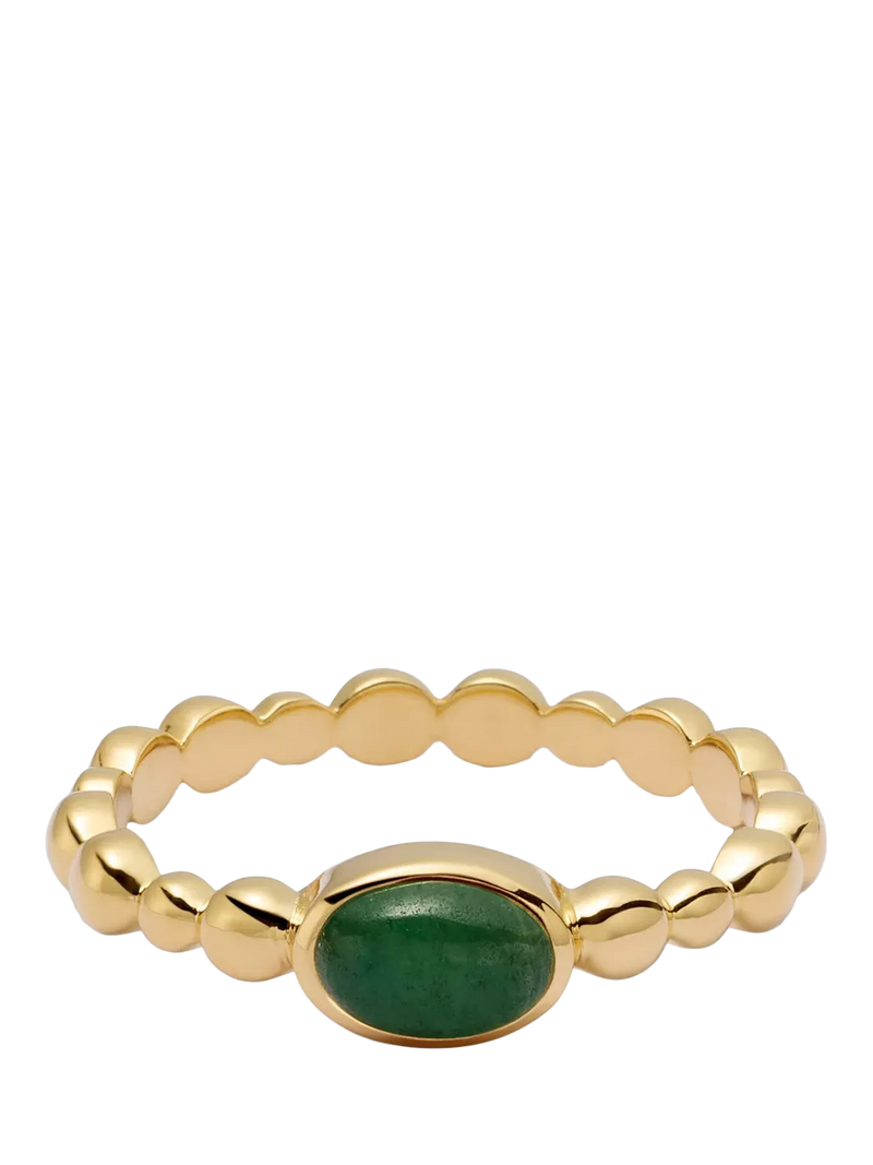 Daisy London green aventurine ring, imported from the UK