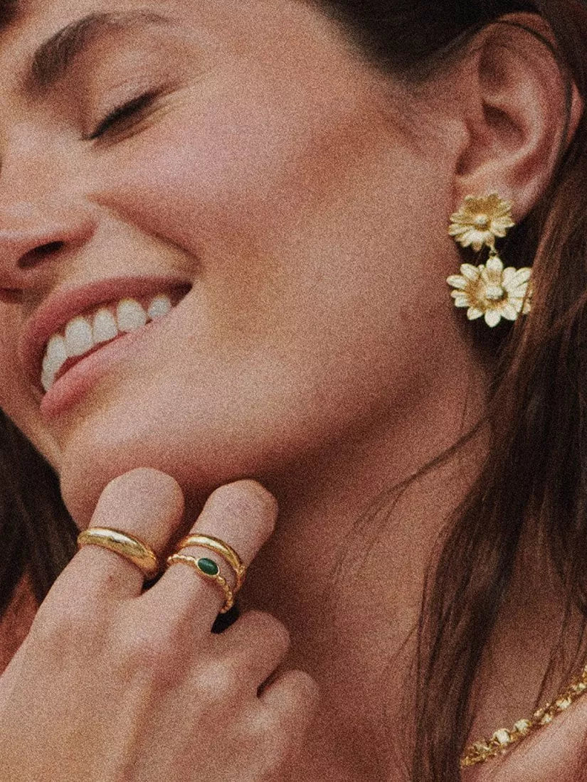 Daisy London green aventurine ring, imported from the UK