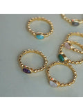 Daisy London textured amethyst gold ring, imported from the UK