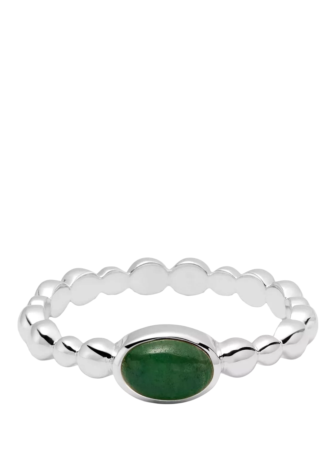 Daisy London aventurine ring in green and silver - British product