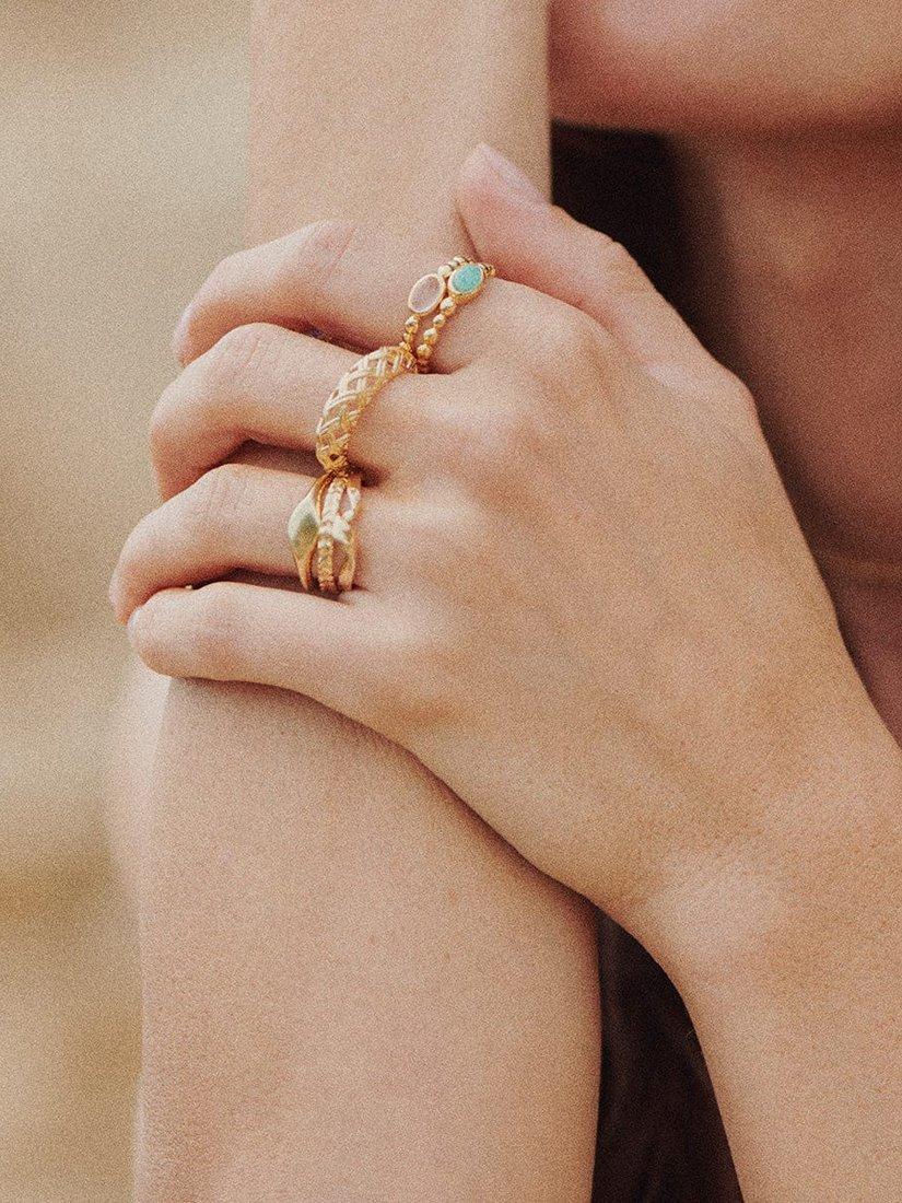 Daisy London amazonite ring gold plated sterling silver - UK version