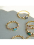 Daisy London amazonite ring gold plated sterling silver - UK version