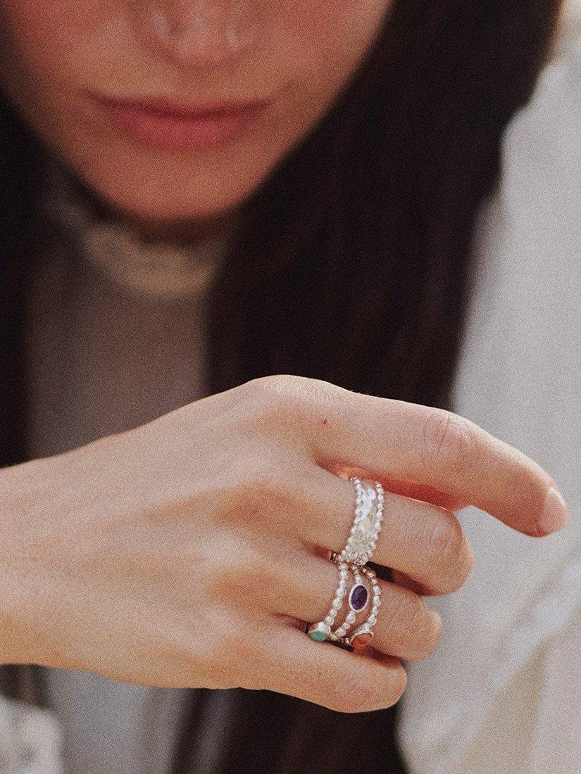 Daisy London sterling silver amethyst ring, imported from the UK