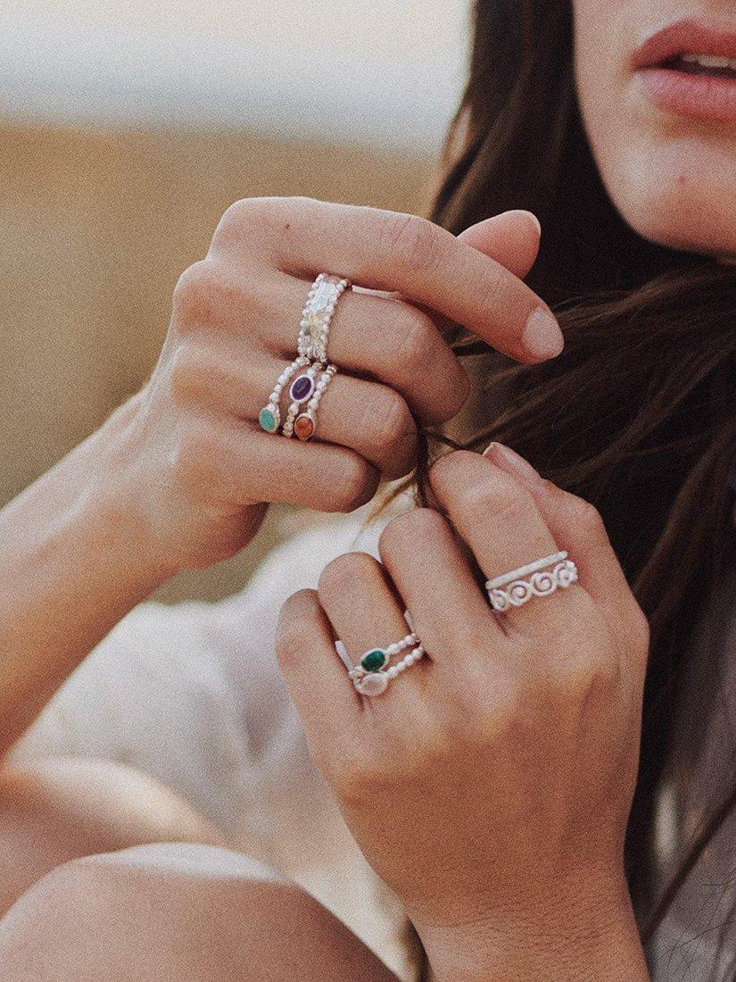 Daisy London amazonite ring sterling silver (British brand)