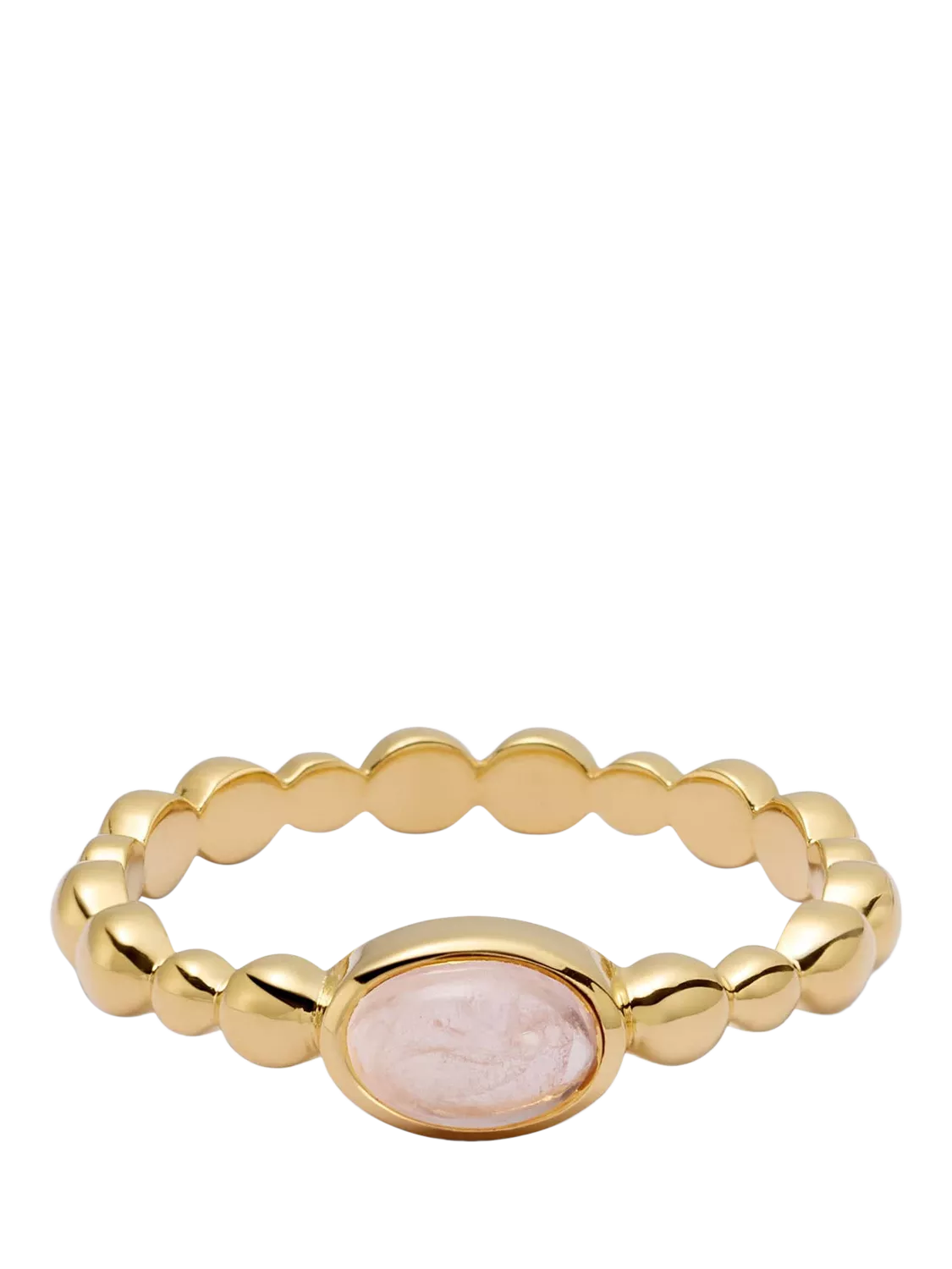 Daisy London rose quartz ring, gold plated sterling silver, UK version