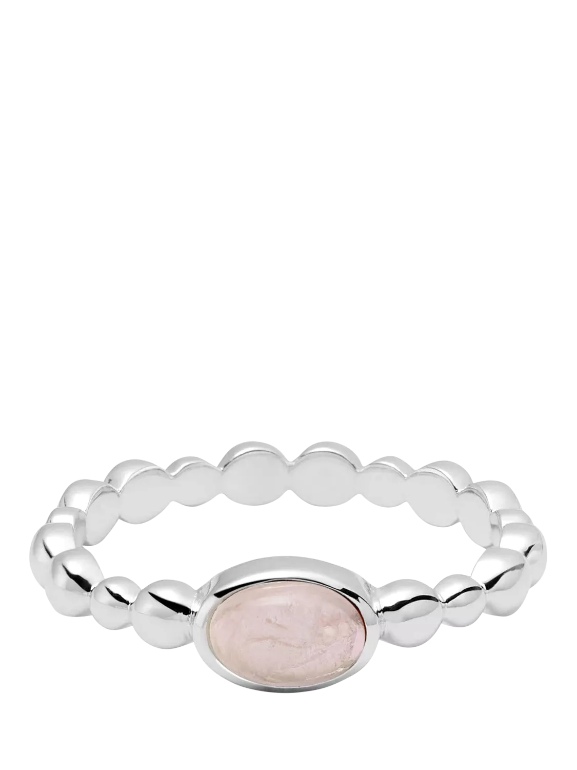 Daisy London Textured Stone Ring, Rose Quartz/ Silv, J