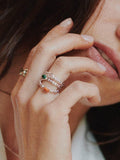 Daisy London rose quartz ring, imported from the UK