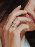 Daisy London rose quartz ring, imported from the UK