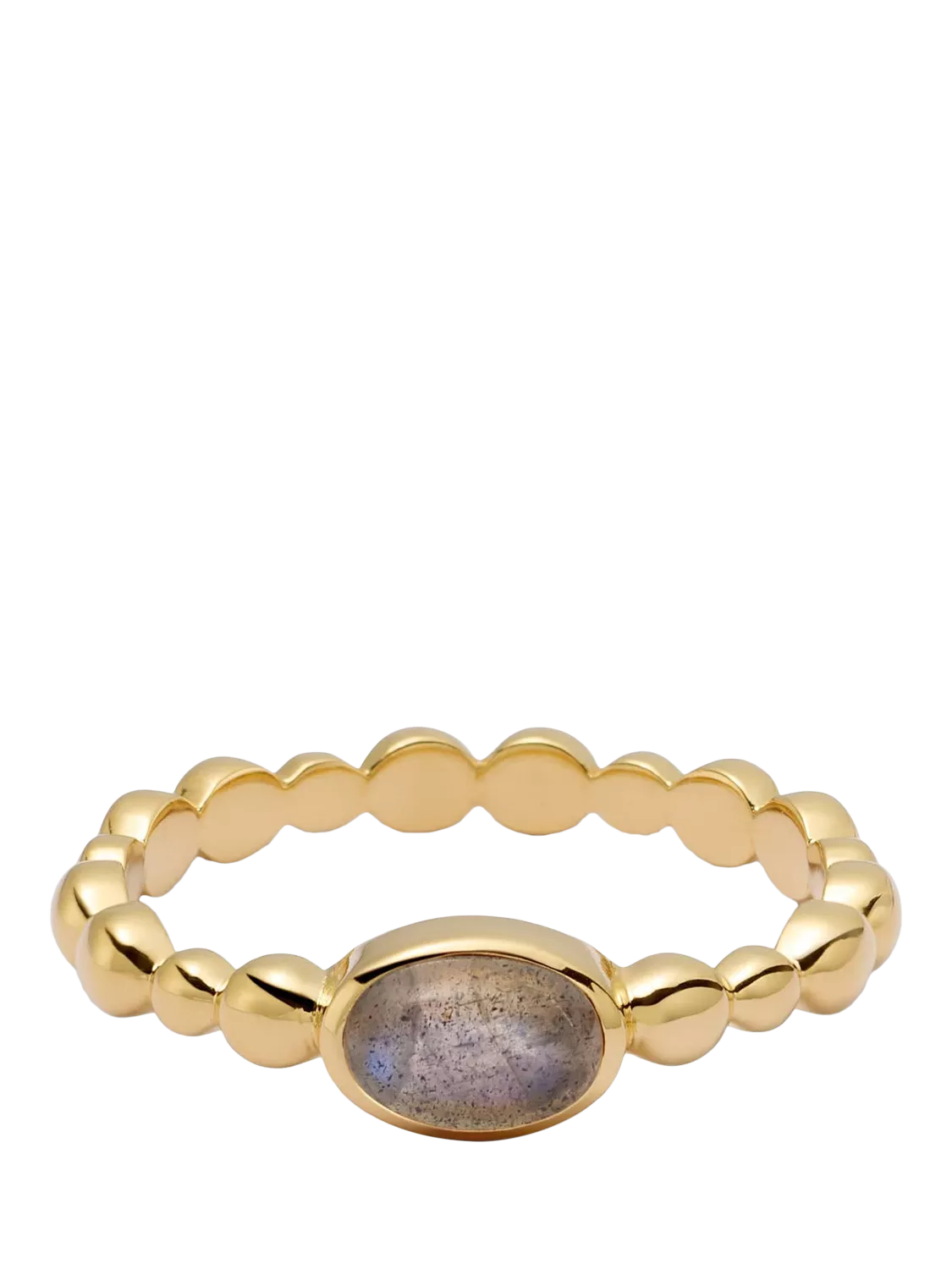 Daisy London labradorite textured stone ring gold plated, imported from the UK