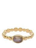 Daisy London labradorite textured stone ring gold plated, imported from the UK