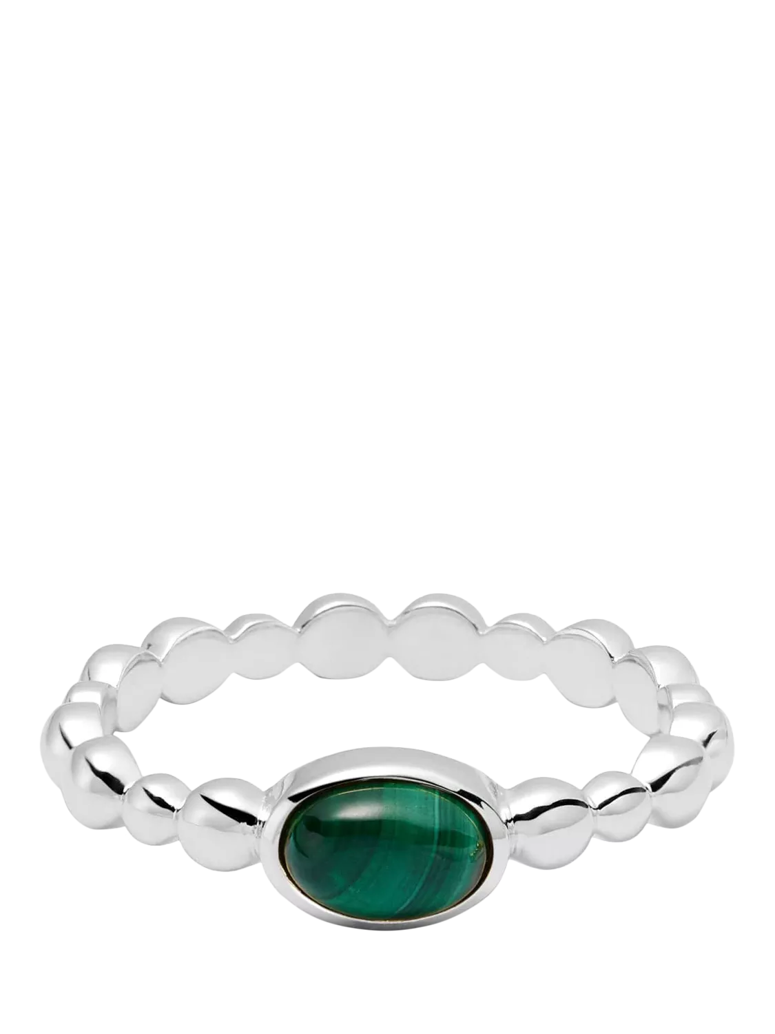 Daisy London textured malachite ring in recycled sterling silver, UK version