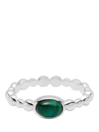 John Lewis Daisy London Malachite Textured Stone Ring in Silver- Buy online at McGrocer