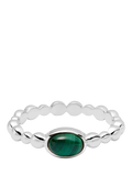 Daisy London textured malachite ring in recycled sterling silver, UK version